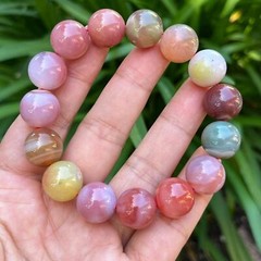 14mm stretchable chunky rainbow yanyuan agate bracelet