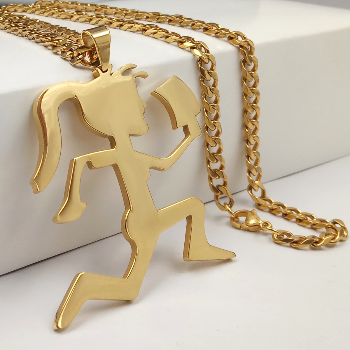 2inch Tall Large Stainless Steel Necklace Hatchetman Women Pendant ICP 5mm 24'' gallery