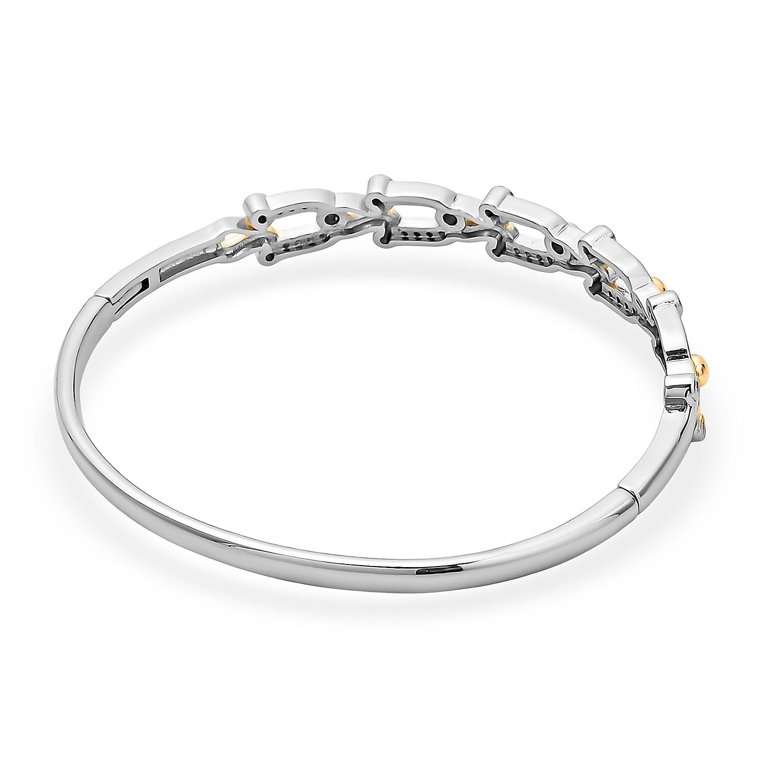 Cubic Zirconia Bangle Bracelet in Dualtone 7.00 In 1.50 ctw gallery