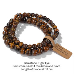 Tiger Eye Stone Bracelet For Women Men Healing Jewelry 17 cm