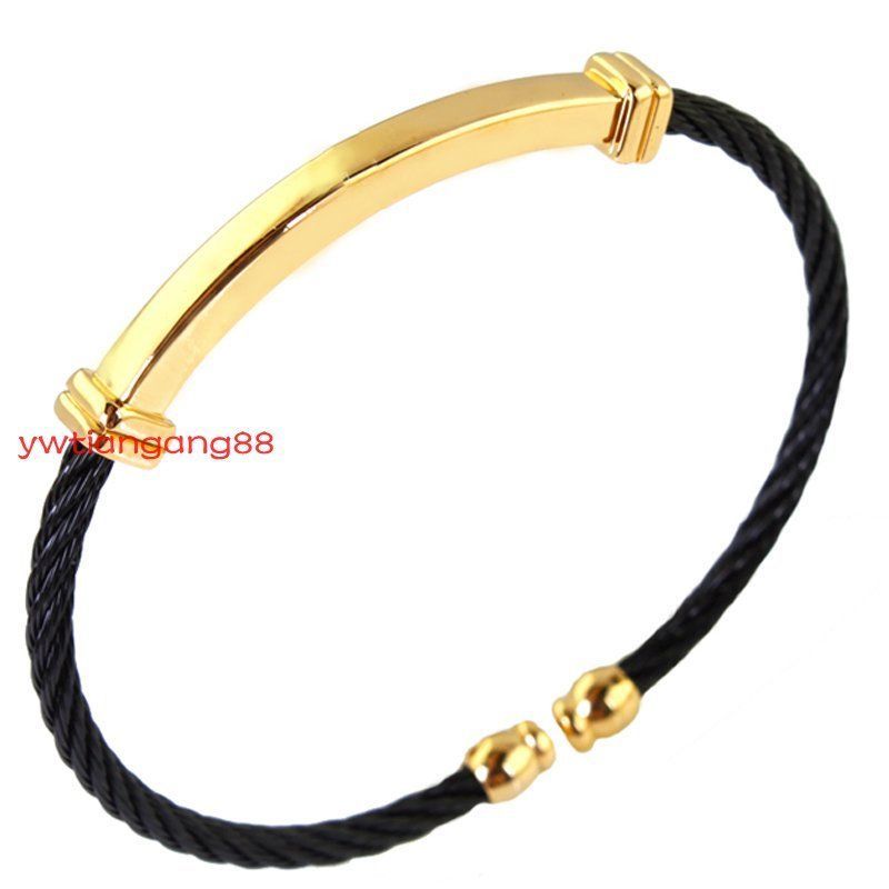 Unisex Men Women's Stainless Steel Cable Wire Cuff Bangle Charms Bracelet Hot gallery