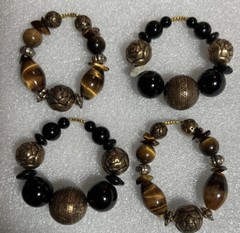 4 Beautiful Semiprecious Stone, Handmade “Doll Bracelets” As Shown SI30