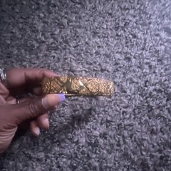 Gold Tone Textured Pattern Metal Bangle Bracelet – No Main or Secondary Stone