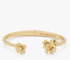 Kate Spade Gold-Tone Precious Pansy Pave Flex Cuff Bracelet