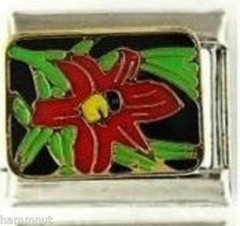 RED FLOWER Plant WHOLESALE ITALIAN CHARM 9MM #13