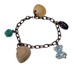 Seashell Teddy Bear Rose Charm Bracelet Copper Chain Beach Fashion Jewelry Women