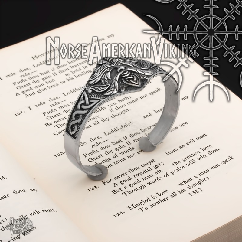 Viking Celtic Green Man Cuff Bracelet 316L Stainless Steel gallery