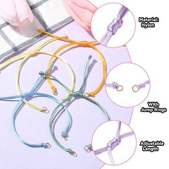 40pcs Nylon Braided Adjustable Link Half Finished Thread Bracelet for DIY Making