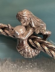 Black Raven Beautiful Mermaids Treasure Sterling Tiny Bead Fits Trollbeads