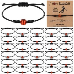 30 Sets Sports Party Favors Charm Bracelets Include 30 Adjustable Basketball …