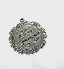 Vintage 925 Sterling Silver 25th Anniversary Charm 4.76 Grams