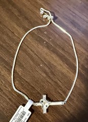 AMANDA BLU SILVER MOP CROSS HEART BRACELET #1624