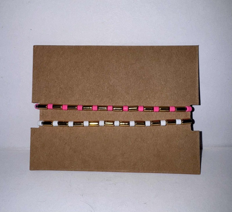 PELOTON x J. LUU 2 Piece Bracelet Set ~ Beaded/Stretch ~ One Size ~ in Gift Box gallery