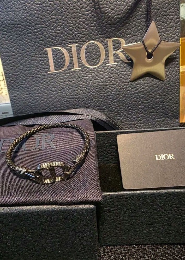 Dior CD Icon Blade Leather Bracelet Timepiece Jewelry Genuine Authentic