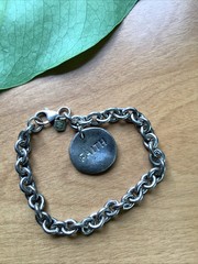 1990s 999 Silver Faith Whimsical Charm Chain Chunky Bracelet Y2K