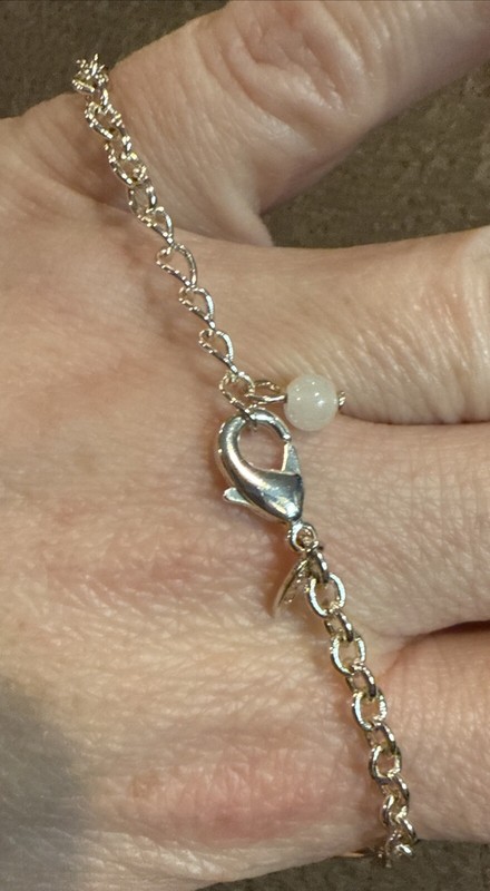 Bracelet SHB Silvertone 5 Ovals And A Tiny Bead Adjustable Lobster Clasp Vintage gallery