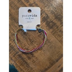 Pura Vida Red Gold Silver Metallic Original String Bracelet New With Tags