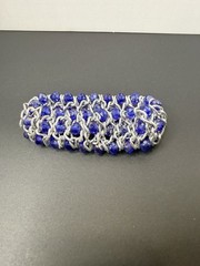 Vintage Blue Crystal Beads Cluster With Multi Strand Chain Link Stretch Bracelet