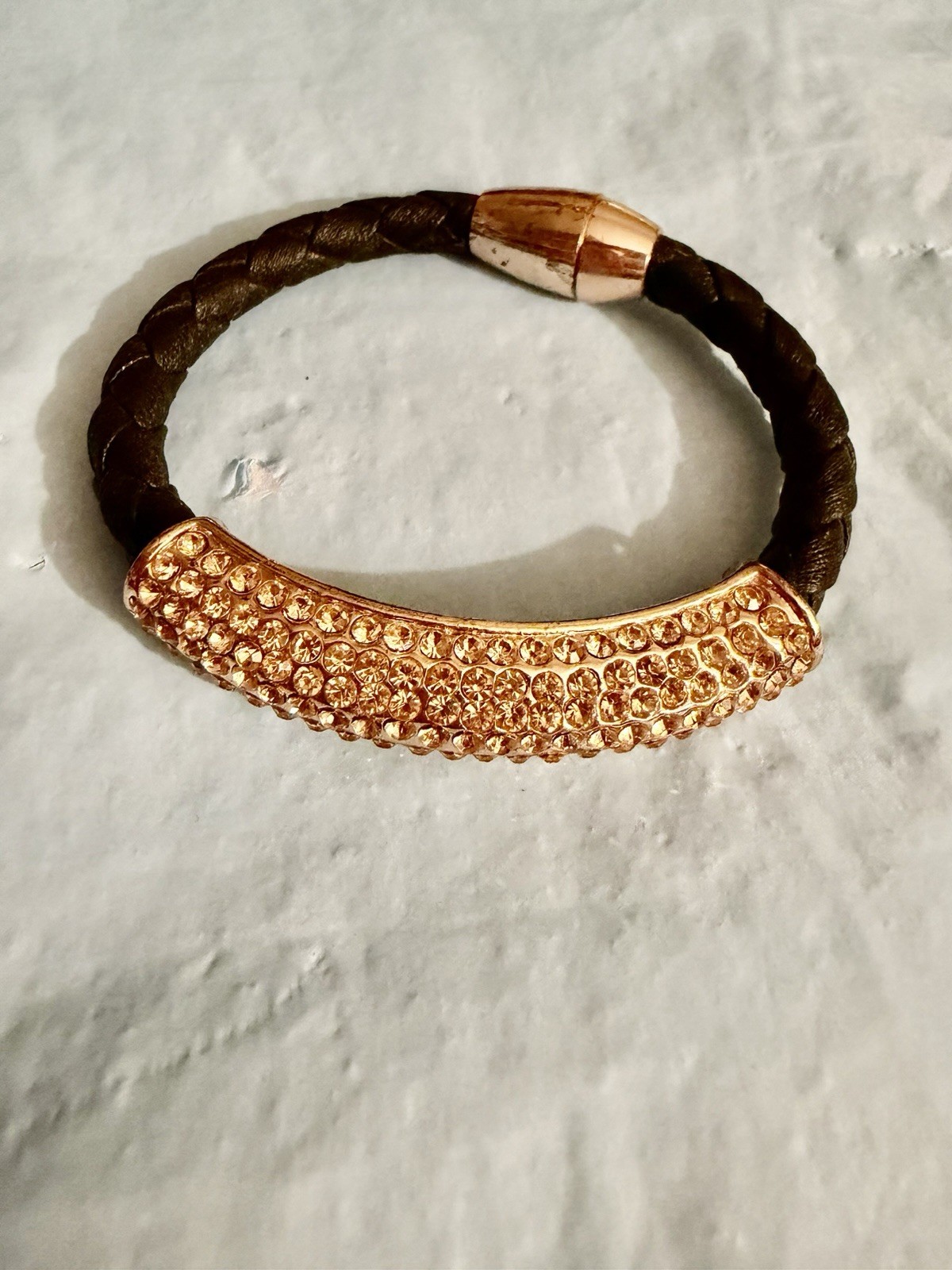 Nordstrom Rose Gold Leather magnetic Lock Bracelet gallery