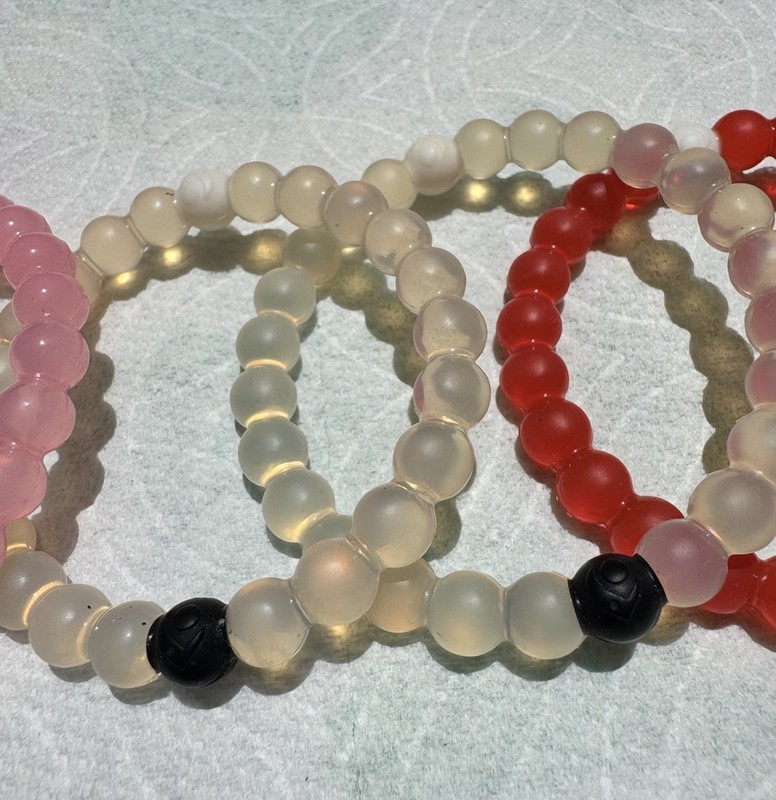 Lokai Bracelets Sz Small 6" Red Rainbow Clear Pink Lot of 6 gallery