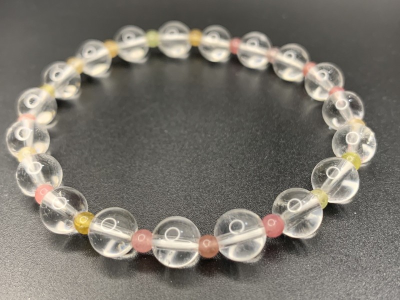 Natural White Crystal beads Bracelet With Multi Color Crystal Mini Bead Designed gallery