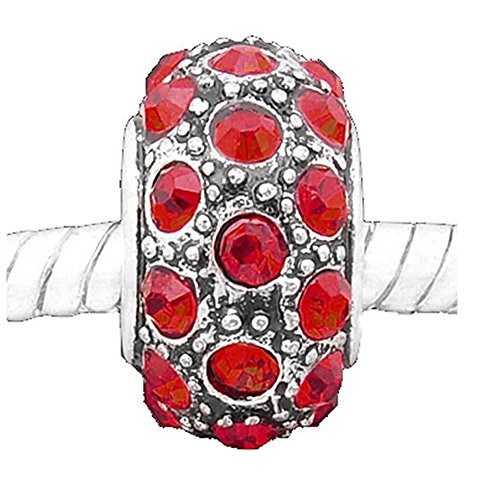 July Birthstone European Bead Compatible for Most European Snake Chain Charm Bra
