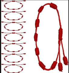 8-Piece Adjustable Red String Bracelet Set for Protection and Friendship