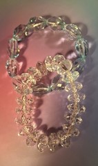 Pre-owned No Brand 2 Faceted Acrylic Bead Stretch Bracelets
