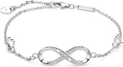 Birthday Anniversary Gifts for Women Wife Infinity Bracelet 925 Sterling Silver