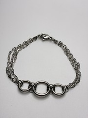 Triple Circle West Coast Jewelry Bracelet Stainless Steel 7 Inches