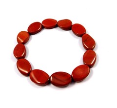 Red Jasper Bracelet Twisted Oval Beads 100% Natural Gemstone Jewelry Wholesale