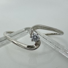 Sterling Silver Modernist Wave Cuff Bracelet W/ Cubic Zirconia 17.8g