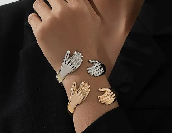 Hugging hands cuff bracelet gallery