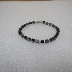 Women’s Teen’s Jewelry Silver Tone Black Hematite Bracelet Dashing Casual Chic