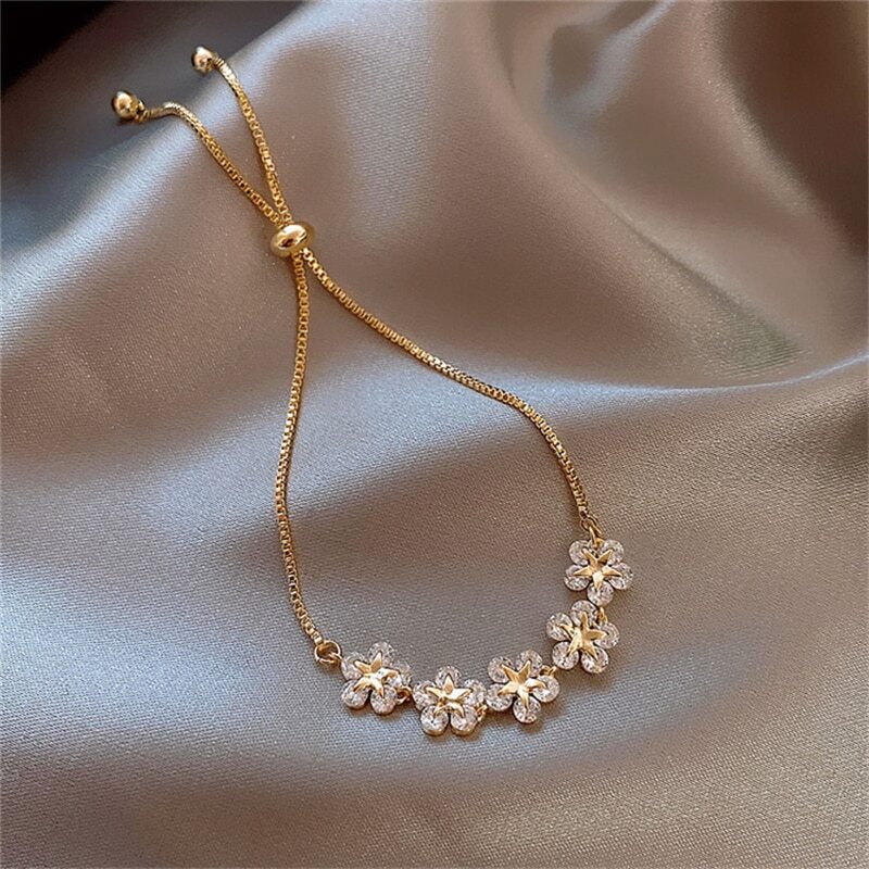 Adjustable Yellow Gold Silver Plated CZ Drawstring Slider Bracelet Gifts - NEW! gallery