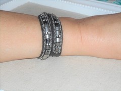 Stella & Dot Cady Wrap Black/Silver Bracelet – RV $59 (M/L) Gently pre-loved!