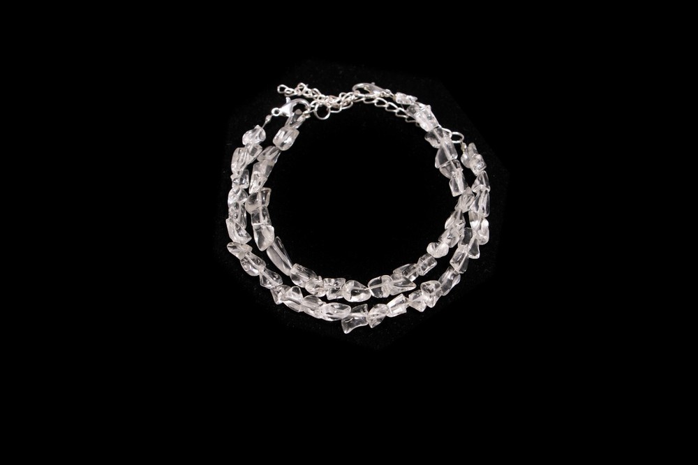Crystal Quartz Smooth Uncut Beaded Bracelets Clear Quartz Beads Women Bracelet