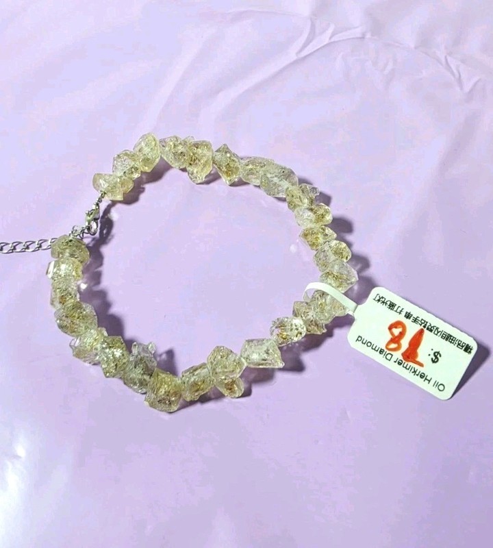 Natural Untreated Herkimer Diamond Quartz irregular shapes Bracelet gallery