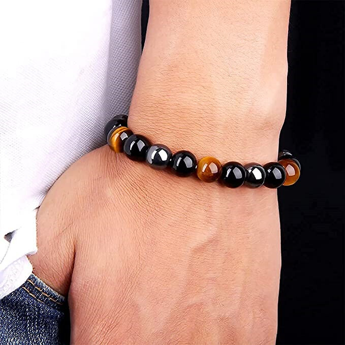 Handmade 8mm Mix Natural Round Gemstone Bead Healing Men Women Bracelets Jewely gallery