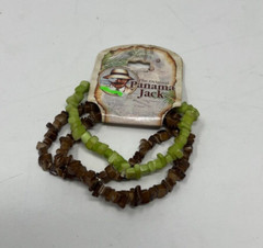 Panama Jack “Beach Style” Puka Shell Bracelets Green, Brown New With Tags