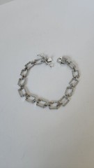 Women’s Bracelet 925 Sterling Silver Rhodium Plated Paperclip Linked