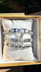 Bomb Party Gem Society Bracelets “A Heel Kickin’ Holiday” Lab Stones On Silver