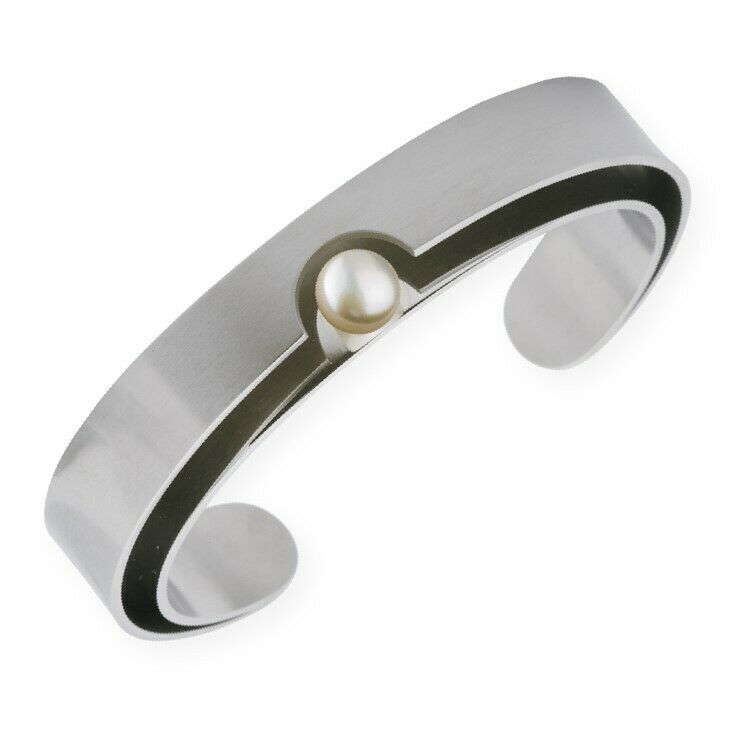 Ernstes Design Edvita Bangle A48 Pearl Mi Stainless Steel Bracelet New Cultured