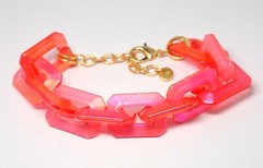 LIZAS BRANDED PINK GLAMOUR ANCHOR CABLE LINK CHAIN BRACELET