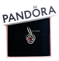 New 100% PANDORA 925 Birthstone July True Red Eternity Circle Charm 793125C07