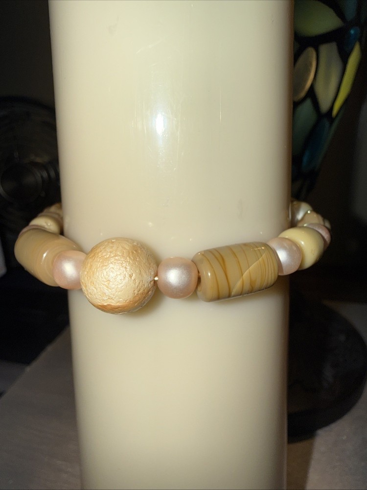 Handmade Vintage Earth Toned Beads/ Pearls 8”