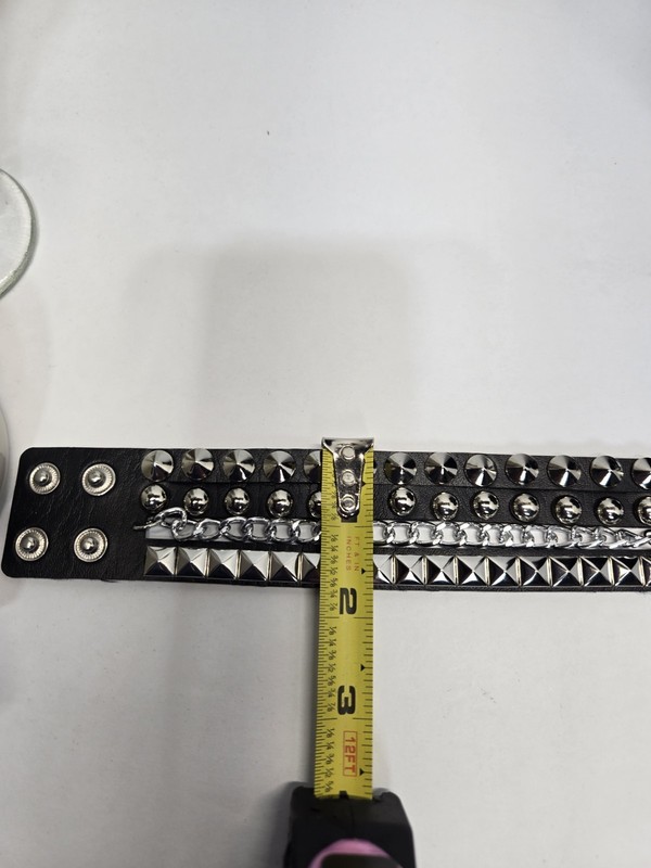 Faux Leather Spike Studded Wrist Bracelet Cuff Punk Rock Goth Cosplay gallery