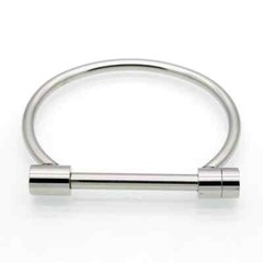 Screw Cuff Silver Bracelet Steel Screw Polished Bar Bangle Women’s Mens Bracelet