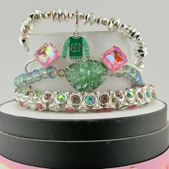 Bomb Party RETRO Holiday Stacks “BP Christmas Sweater” RBP5338 Druzy on Silver