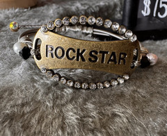 Rockstar Guitar String Bangle Bracelet w/Charms